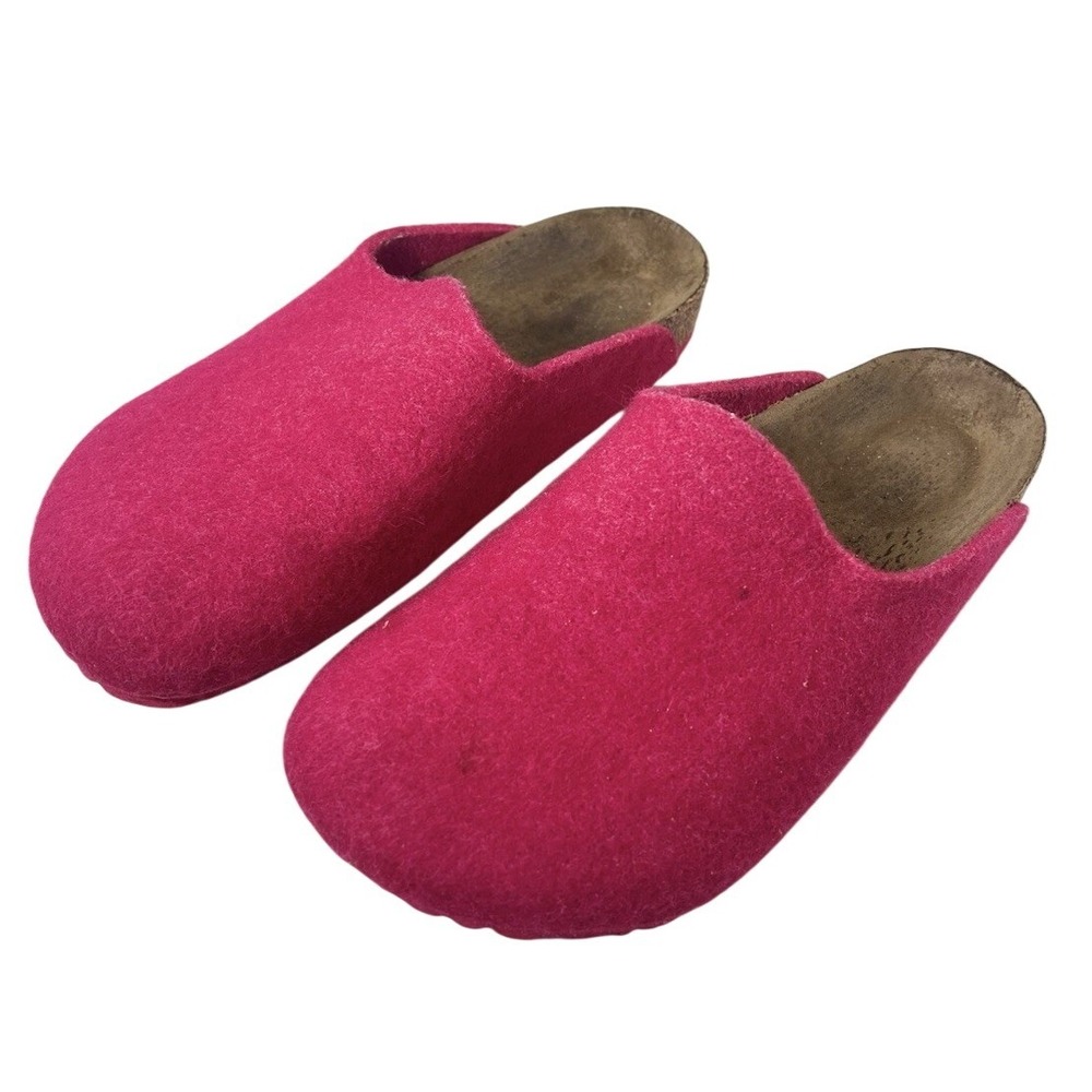 Birkenstock Amsterdam Felt Clog Women's Size 38 Hot Pink Mule Comfort Vegan